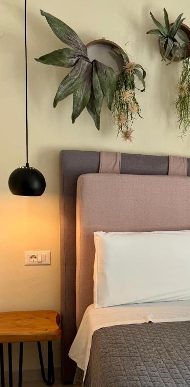 Bed with plant decor